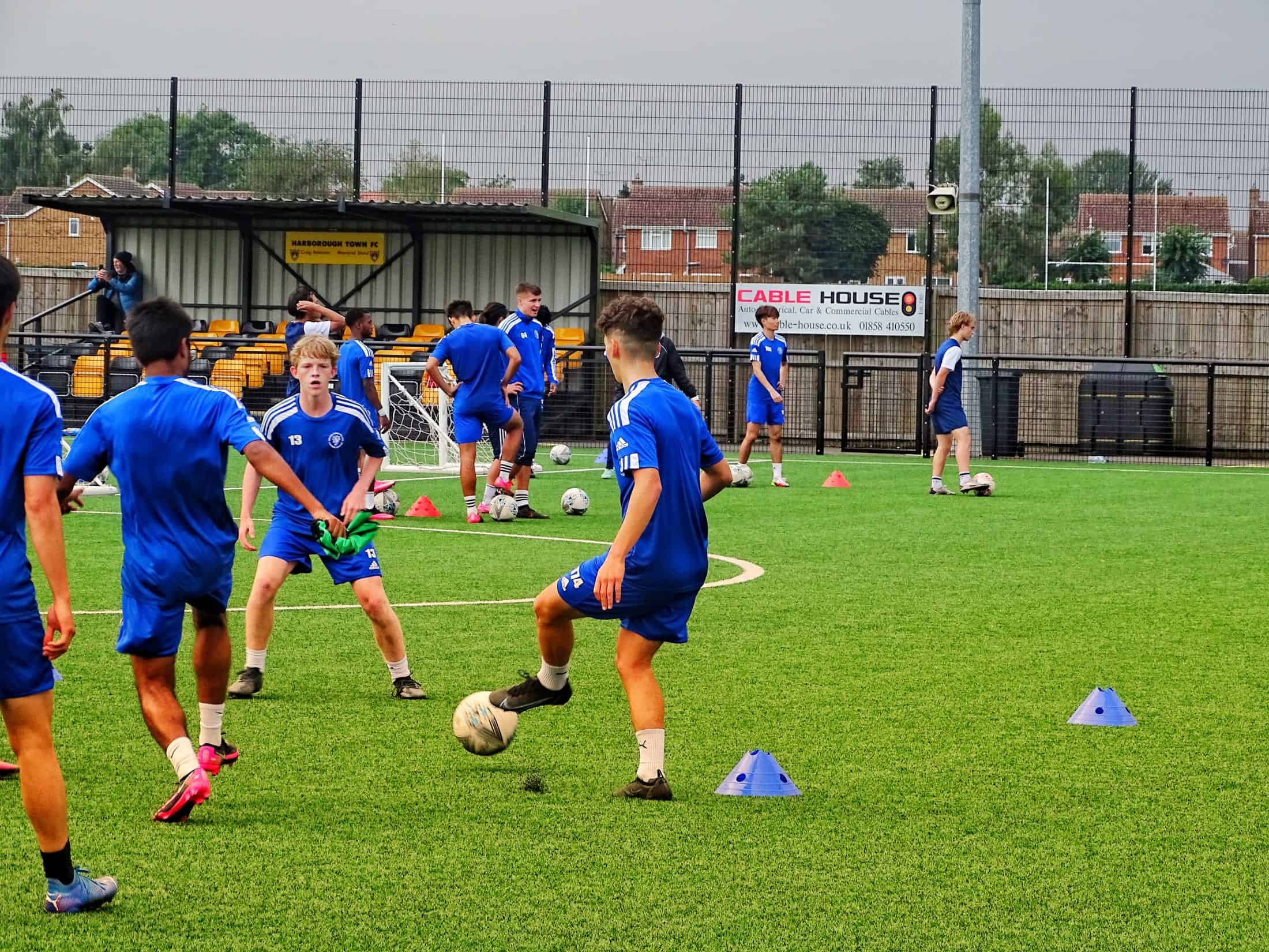 players training on the pitch